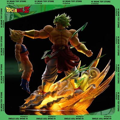 #ad Dragon Ball Z Broly Vs Goku Son Goku Statue Figure Gift Collectible Anime No Box $38.50
