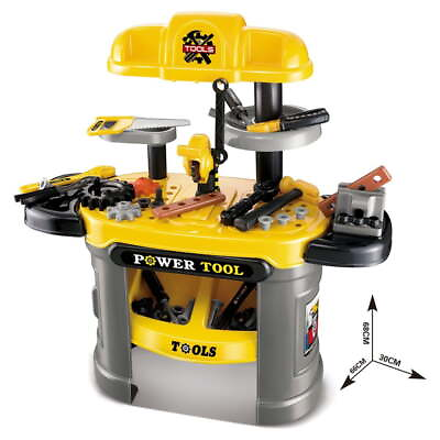 #ad Tool Play Set for Kids Yellow Workbench for Kids Tool Bench Ideal Boys Girls Age $34.69