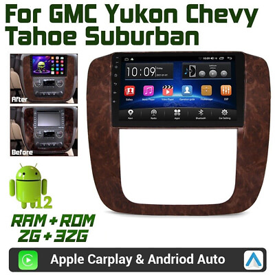 #ad 9inch For Yukon Tahoe Suburban Carplay 2GB32GB Car Stereo Radio GPS Android 12 $155.99