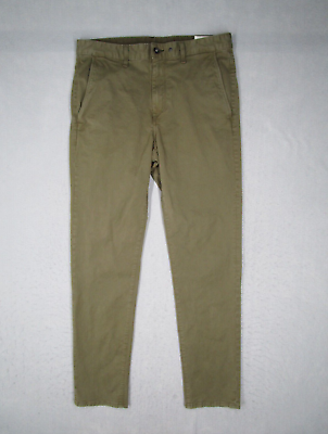 #ad Rag Bone Pants Mens 33 Green Slim Fit Flat Front Army Chino Made in USA 33x31 $32.99