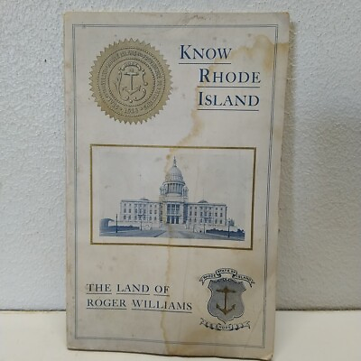 #ad #ad Know Rhode Island Land of Rodger Williams Vintage 1931 Map Monument $14.22