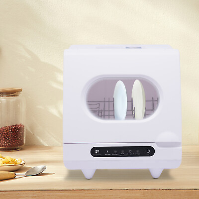 #ad 1200W Countertop Dishwasher Compact Washing Plate Dish Washer Portable White $161.50