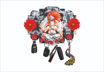 #ad Key Home Holder Wooden Traditional Ganesh Indian Ganesh Wall Wood New Mounted $45.99