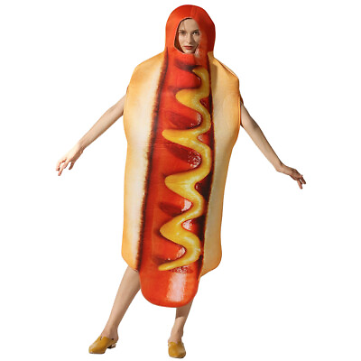#ad Adult Men Women Halloween Hot Dog Costume Party Outfit Funny Cosplay Dress Up $40.56