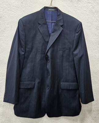 #ad Calvin Klein Suit Men 50L Blue Wool Singlr Breasted Three Front Button Blazer Fi $21.49