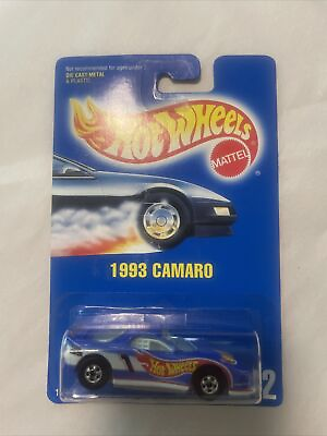 #ad 1991 Hot Wheels Blue Card #242 1993 CAMARO Blue w BW Sp $12.00
