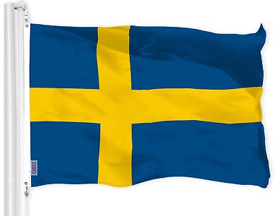 #ad Sweden Swedish Flag 3x5 FT Printed 150D Polyester By G128 $12.99