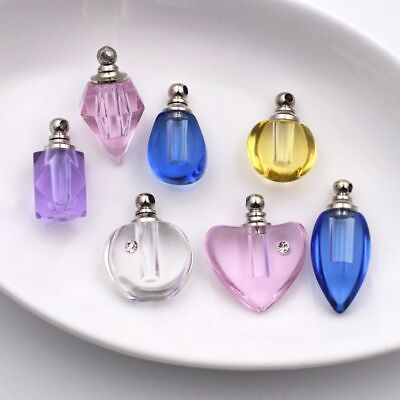 #ad Crystal Glass Vial Necklace Pendant Diy Jewelry Mini Bottles Pendants 5pcs $17.42