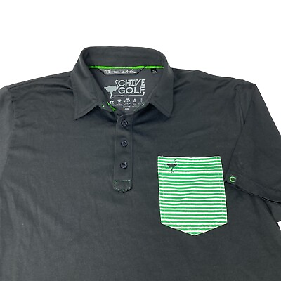 #ad Travis Mathew The Chive Golf Shirt Mens Large L Black Pocket Polo Pima Cotton $20.99