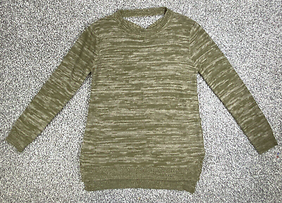#ad Madison Lilly Sweater Womens Medium Green Pullover Knit Cross Back Long Sleeve $12.84