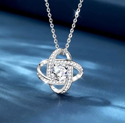 #ad Stylish Silver Rhinestone Geometric Shape Pendant Necklace Gift Girls Women New $12.98
