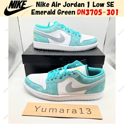 #ad Nike Air Jordan 1 Low SE New Emerald Green White DN3705 301 US 4 14 Brand New $235.78
