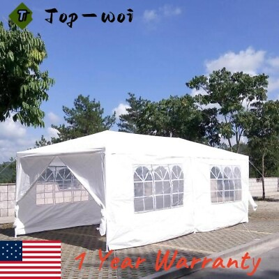 #ad 10x20#x27; Wedding Party Canopy Tent Outdoor Gazebo with 6 Removable Sidewalls $132.99