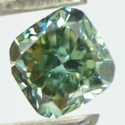 #ad Cushion Cut Diamond Loose Fancy Green Color VS1 Certified Enhanced 0.86 Carat $780.00