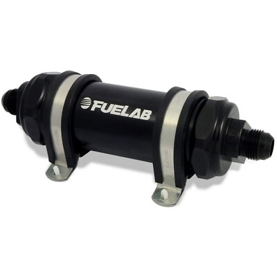 #ad Fuelab 828 In Line Fuel Filter Long 6AN In Out 6 Micron Fiberglass Black $259.50