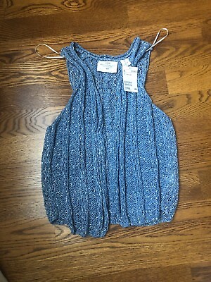 #ad NWT Hamp;M Women Sleeveless Knit Top Sweater Vest Size Large Blue New L.O.G.G $9.95
