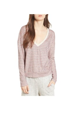 #ad NWT Women#x27;s Splendid Stripe Pullover Size X Large Ivory Waffle Knit $100 K040 $24.64