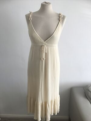 #ad BNWT Zara strappy floral knit vanilla dress Size L GBP 20.00