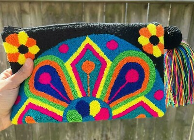 #ad Authentic Handmade Wayuu Clutch Bag Medium Size Casual Clutch Envelope Bag $22.99