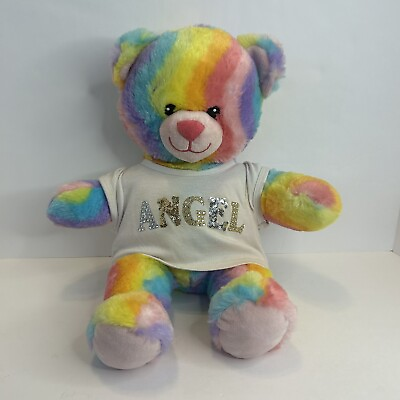 #ad Build A Bear Enchanted Garden Rainbow Hugs Rainbow Plush Teddy Bear Stripes BAB $10.40