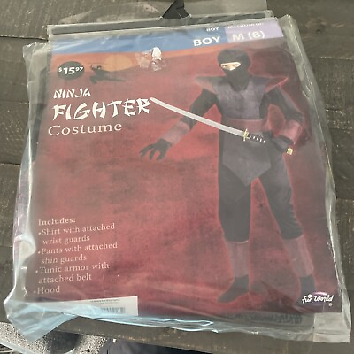 #ad Fun World Halloween Ninja Fighter Costume Medium 8 dc7 $14.39