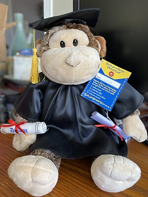 #ad 💜 Build A Bear Monkey Plush 17quot; Tall w Graduation Costume Diploma Tags MINT $25.00