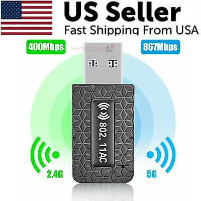#ad 1300Mbps USB3.0 Wireless WiFi Adapter Dongle Dual Band 5G 2.4G Desktop Laptop PC $12.99