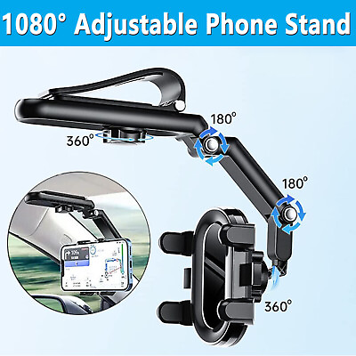 #ad Car Phone Holder 1080° Rotation Multifunction Car Sun Visor Smart Phone Stand $9.79
