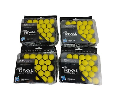 #ad Lot of 4 Nerf Rival Precision Battling 25 x High Impact Rounds Balls Refill Pack $46.55