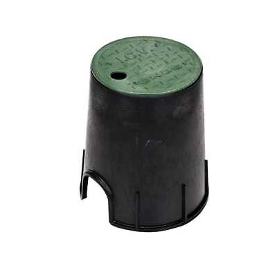 #ad NDS Round 6 in. Valve Box and Cover 9 in. Height Black Box Green ICV Cover $7.32