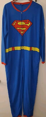 #ad DC Comics Superman Adult One Piece Pajama Size XL $19.98