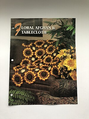 #ad Annie#x27;s Crochet Quilt amp; Afghan Club •Floral Afghan amp; Tablecloth Pattern Leaflet• $9.70