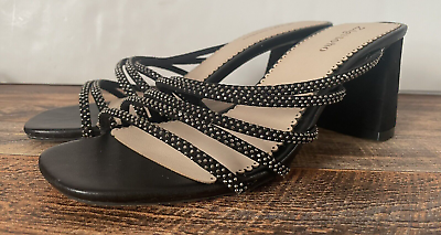 #ad Zigi Soho Size 9 Katya Heels Square Toe Black Strappy Rhinestone Sandals New $18.98