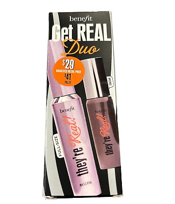 #ad Benefit Cosmetics Get Real Duo Full amp; Mini Size 36 Hour Mascara Jet Black NEW $14.41