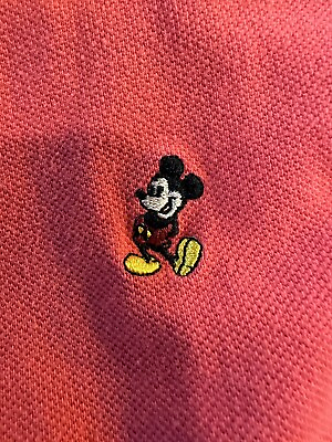 #ad Mickey Mouse Disney Polo Shirt Mens Large Pastel Embroidered Logo Casual Golf $19.99