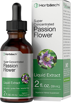 #ad Horbäach Passion Flower Tincture 2 Fl Oz Alcohol Free Liquid Extract Drops $16.66