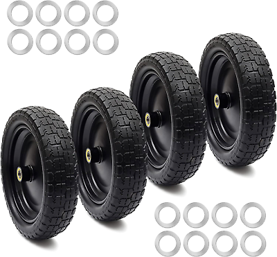 #ad 4 Pack 13‘’ Tire for Gorilla Cart Solid Polyurethane Flat Free Tire and Whee $147.00