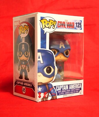 #ad Captain America Civil War Funko Pop Captain America #125 Vinyl Figure MIB $14.99