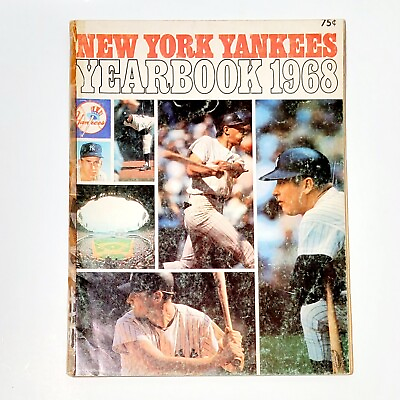 #ad New York Yankees 1968 Team Yearbook Mickey Mantle Cover Feature Fair Complete $58.95