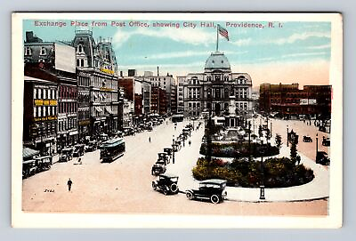 #ad Providence RI Rhode Island Exchange Place From Post Office Vintage Postcard $6.99