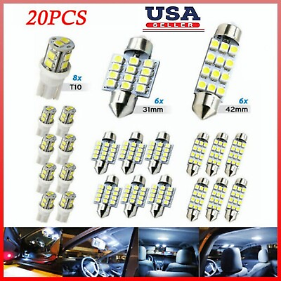 #ad For Nissan 20pcs LED Interior Lights Bulbs Kit Car Trunk Dome License Plate Lamp $8.95