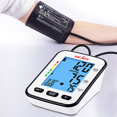 #ad SEJOY Upper arm Blood pressure monitor Portable Heart Rate Meter BP monitor LCD $25.83