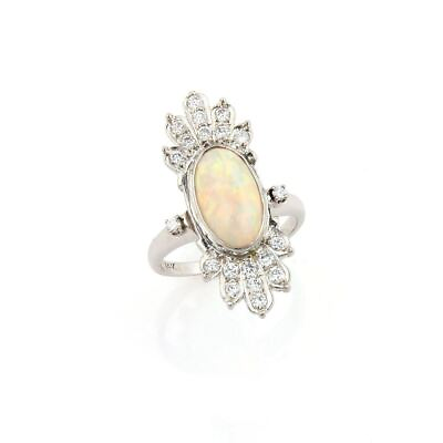 #ad Diamond Fire Opal 14k White Gold Ring $2150.00
