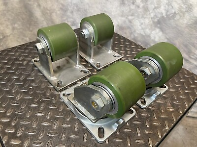 #ad Set of 4 Albion Casters Heavy Duty 3quot; Wide 4quot; Wheels AT9000001 Mount Plate $429.99