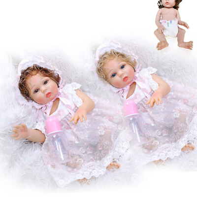 #ad 47cm Reborn Doll Cute Girl Doll Curly Hair Full Body Waterproof Realistic Toy $93.58