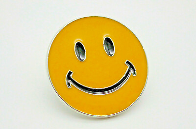 #ad Smiley Face Happy Smile Have A Nice Day Retro Yellow Vintage Enamel Lapel Pin $9.42