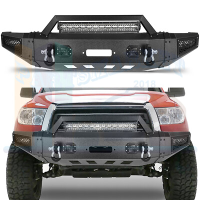 #ad Black Front Bumper Guard with LED Lights Winch Plate for 2007 2013 Toyota Tundra $731.49