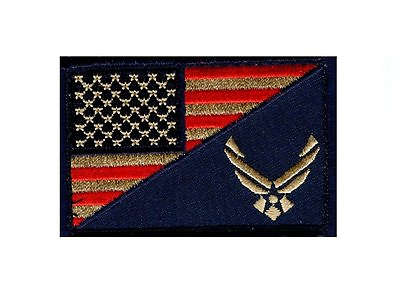 #ad Air Force USA Flag 3 X 2 Subdued USAF Military Hook Patch AF07 $6.75