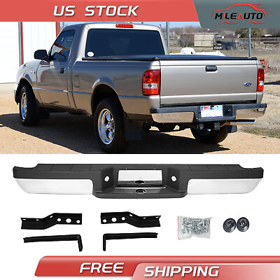 #ad Chrome Rear Step Bumper Assembly For 1993 2011 Ford Ranger Styleside Bed Steel $148.09