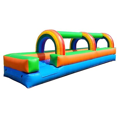 #ad Commercial Inflatable 25 ft Slip and Splash Slide Kids Rainbow Splash Pad $899.99